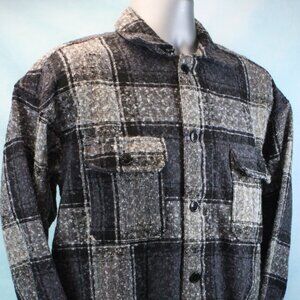 Jorroxbury Boucle Over-shirt Plaid Long Sleeve Button Down Shirt Men's Small